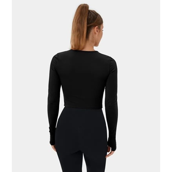 NWT & Bag Halara Cloudful Fabric Long Sleeve Thumb Hole Cropped Open Top Size S - Picture 6 of 12